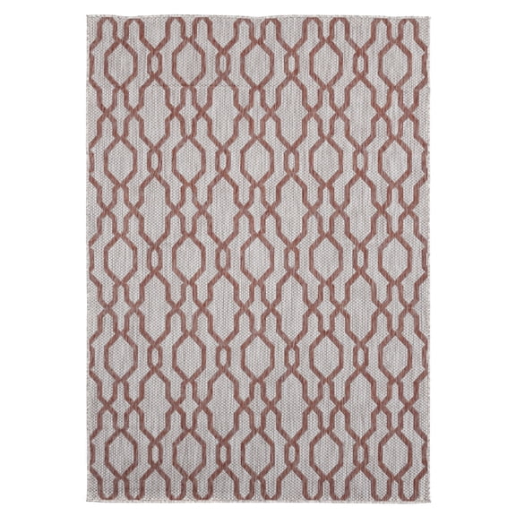 Designer Home Brooklyn Indoor/Outdoor Area Rug 3900 10429 Belle Mare Terracotta 7' 10" x 10' 6" Rectangle