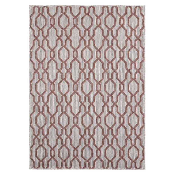 Designer Home Brooklyn Indoor/Outdoor Area Rug 3900 10429 Belle Mare Terracotta 7' 10" x 10' 6" Rectangle