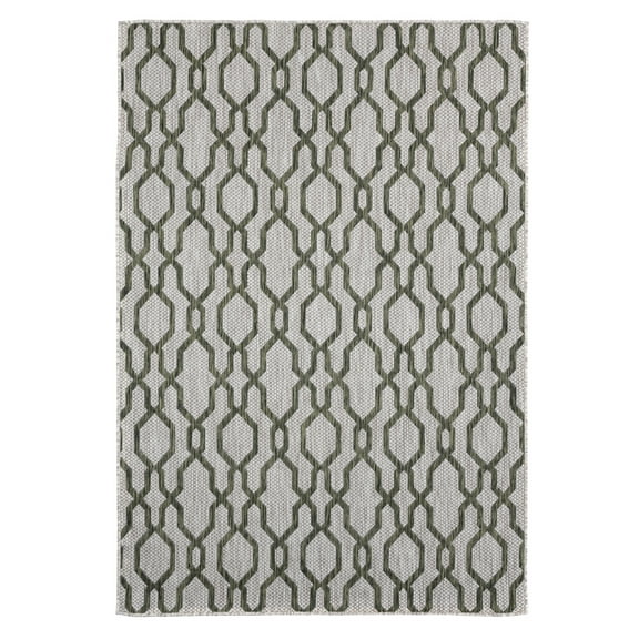 Designer Home Brooklyn Indoor/Outdoor Area Rug 3900 10445 Belle Mare Green 5' 2" x 7' 6" Rectangle