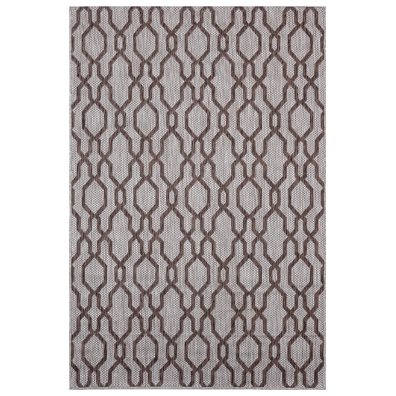 Designer Home Brooklyn Indoor/Outdoor Area Rug 3900 10450 Belle Mare Brown 5' 2" x 7' 6" Rectangle