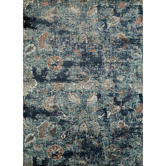 Designer Home Delos Area Rug 3001-00160 Via Vicosa Blue Rings Paisley 1' 10" x 3' Rectangle