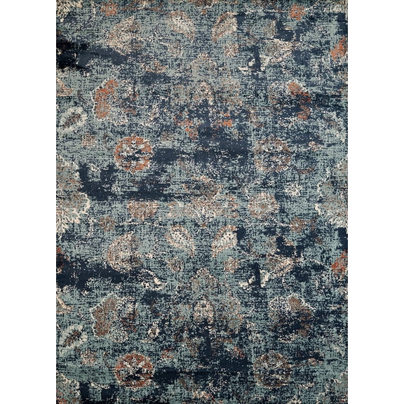 Designer Home Delos Area Rug 3001-00160 Via Vicosa Blue Rings Paisley 5' 3" x 7' 2" Rectangle