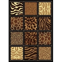 Designer Home Epoch Area Rug 910-03450 Safari Square Black 5' 3" x 7' 2" Rectangle