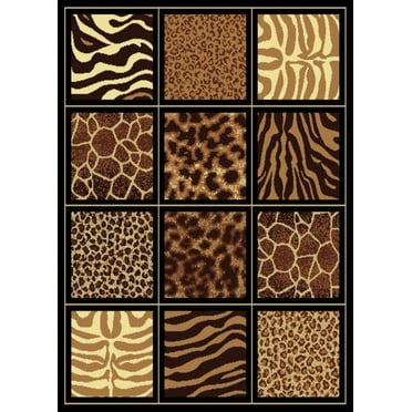 Designer Home Epoch Area Rug 910-03450 Safari Square Black 5' 3" x 7' 2" Rectangle
