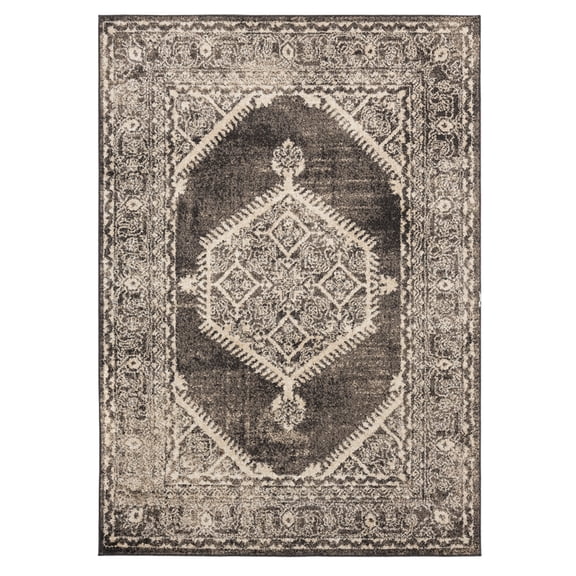 Designer Home Livonia Area Rug 3801 30354 Malek Walnut Diamonds Bulbs 2' 7" x 7' 2" Rectangle