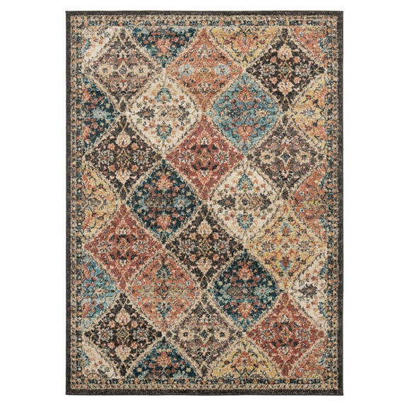 Designer Home Livonia Area Rug 3801 30475 Amira Multi Diamonds Bulbs 1' 10" x 3' Rectangle