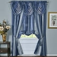 thumbnail image 1 of Designer Home Modern Blue Striped Ombre Rod Pocket Light Filtering Valances, 50" x 63", 1 of 6