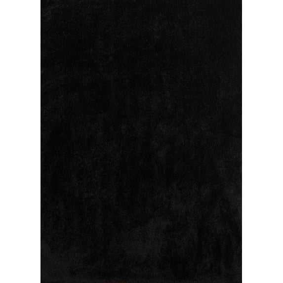 Designer Home Motif Shag Area Rug 2300 00121 Catalina Black Soft Plush 7' 10" x 10' 6" Rectangle