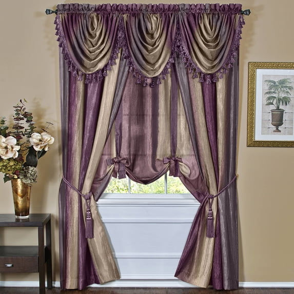 Designer Home Ombre Window Curtains, Modern Semi-Sheer Window Curtain Drape Shade Panels, Window Treatment for Livingroom, Bedroom and Kitchen