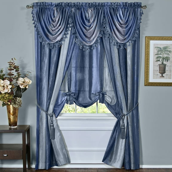 Designer Home Ombre Window Curtains, Modern Semi-Sheer Window Curtain Drape Shade Panels, Window Treatment for Livingroom, Bedroom and Kitchen