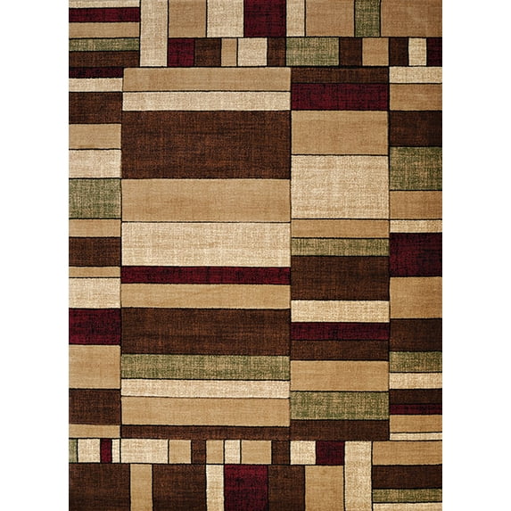 Designer Home Ourve Area Rug 702 33775 Echelon Multi Boxes Rows 2' 7" x 7' 4" Rectangle
