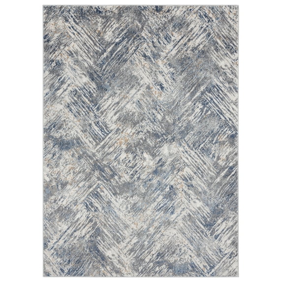 Designer Home Outback Area Rug 4540 20360 Archer Blue Scratches Faded 1' 11" x 3' Rectangle