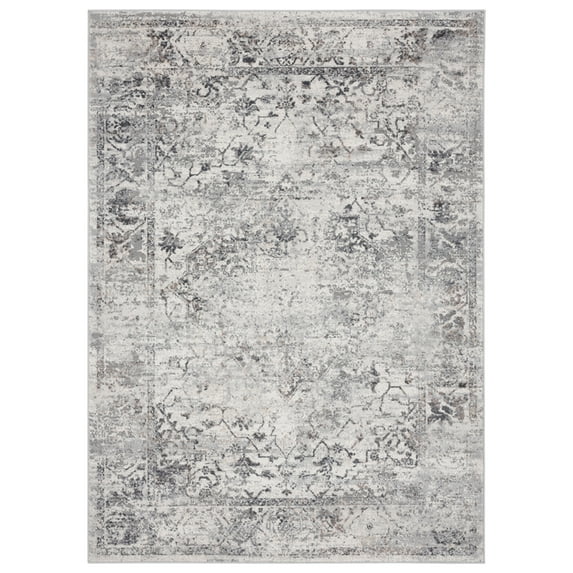 Designer Home Outback Area Rug 4540 20472 Clark Grey Vintage Bordered 7' 10" x 10' 6" Rectangle