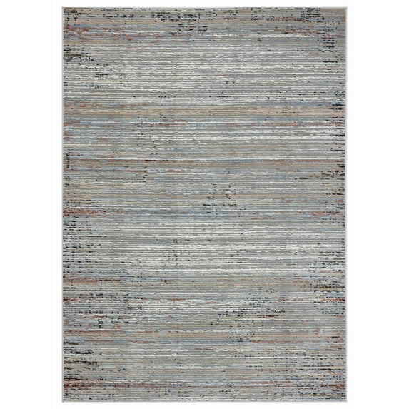 Designer Home Outback Area Rug 4540 20858 Westway Rust Banded Lines 7' 10 x 7' 10" Round