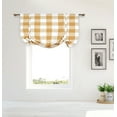 thumbnail image 1 of Designer Home Plaid Gingham Checkered 100% Cotton Kitchen Window Curtain Tie-Up Shade (42" Wide x 63" Long), Taupe, 1 of 1