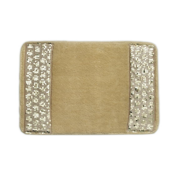 Designer Home Premium Premium Decorative Countertop Ensemble Bath Accessories Set (Rug Mat, Gold)