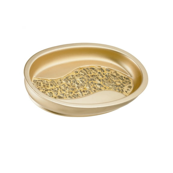 Designer Home Premium Premium Decorative Countertop Ensemble Bath Accessory Soap Dish, Gold