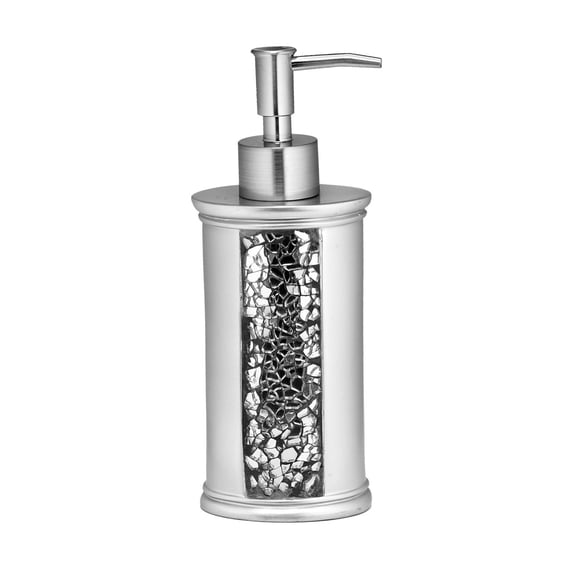 Designer Home Premium Premium Decorative Countertop Ensemble Bath Accessories Set (Soap Pump, Silver)