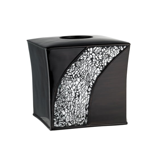 Designer Home Premium Premium Decorative Countertop Ensemble Bath Accessories Set (Tissue Box, Brown)