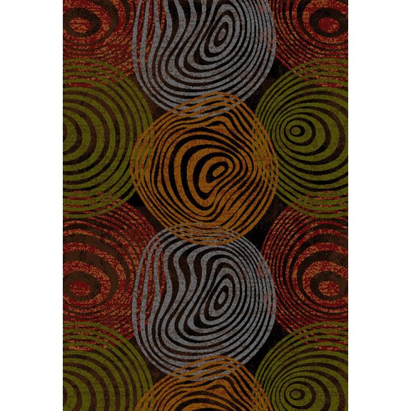 Designer Home Regal Area Rug 750-00475 Decibel Multi Swirls Lines 5' 3" x 7' 2" Rectangle