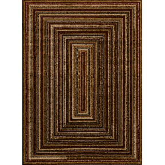 Designer Home Regal Area Rug 750-03075 Chapelle Multi Lines Boxes 5' 3" x 7' 2" Rectangle