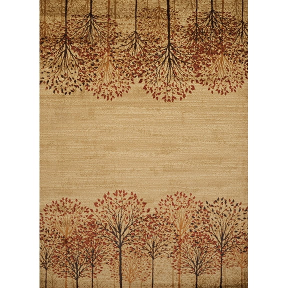 Designer Home Regal Area Rug 750-05817 Tree Blossom Natural Trees Blossoms 5' 3" x 7' 2" Rectangle