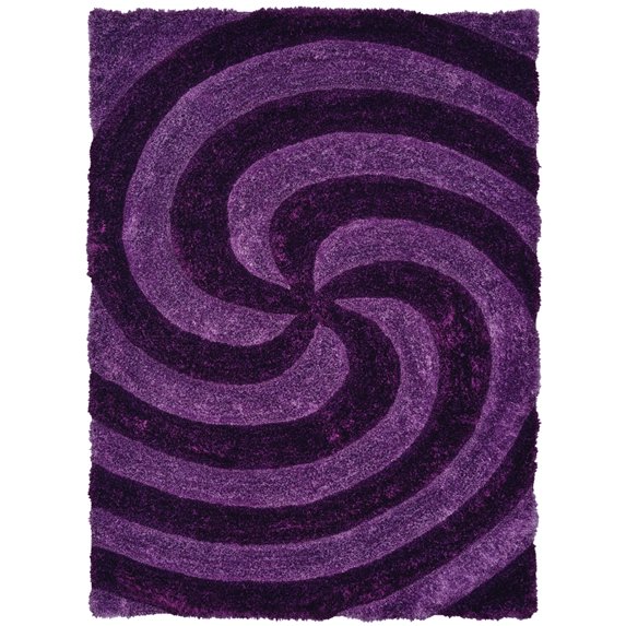 Designer Home Revolution Shag Area Rug 2100 21783 Pinnacle Violet 5' 3" x 7' 2" Rectangle