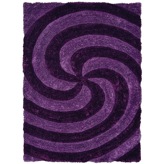 Designer Home Revolution Shag Area Rug 2100 21783 Pinnacle Violet 5' 3" x 7' 2" Rectangle