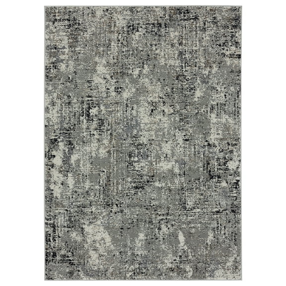 Designer Home Slate Area Rug 4535 10277 Mizar Charcoal Worn Distressed 5' 3" x 7' 2" Rectangle