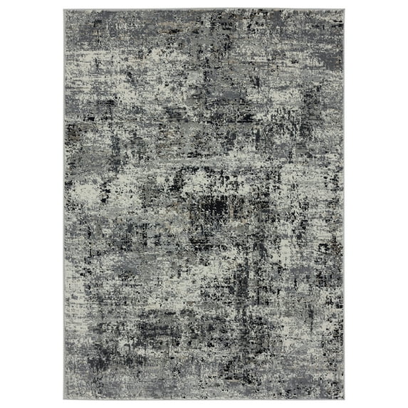 Designer Home Slate Area Rug 4535 10377 Elixir Charcoal Vintage Static 7' 10" x 10' 6" Rectangle