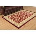 thumbnail image 1 of Designer Home Soft Oriental Indoor Area Rug Bordered All-Over Floral  - Actual Size: 7' 10" x 10' 6" Rectangle (Red), 1 of 5
