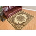 thumbnail image 1 of Designer Home Soft Traditional Oriental Area Rug with Center Medallion - Actual Size: 2' 3" x 7' 2" Rectangle (Ivory), 1 of 5