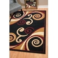 thumbnail image 1 of Designer Home Soft Transitional Indoor Modern Area Rug Curvy Swirls  - Actual Size: 7' 10" x 10' 6" Rectangle (Burgundy), 1 of 5