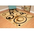 thumbnail image 1 of Designer Home Soft Transitional Indoor Modern Area Rug Rings Donuts - Actual Size: 2' 3" x 7' 2" Rectangle (Ivory), 1 of 5