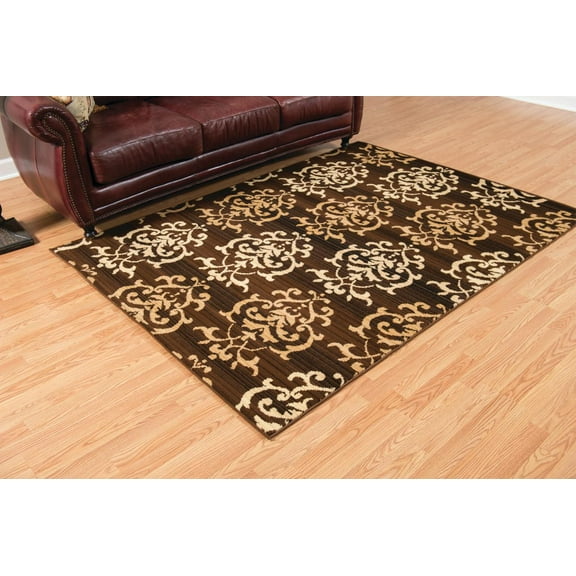 Designer Home Soft Transitional Indoor Modern Area Rug Scrolls Vines All-Over