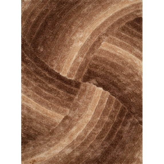 Designer Home Suave Area Rug 2100-20126 Tourbillion Beige Swirls Waves 1' 10" x 3' Rectangle