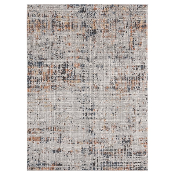 Designer Home Suave Area Rug 2620 36075 Livia Blue Scratched Distressed 7' 10 x 7' 10" Round
