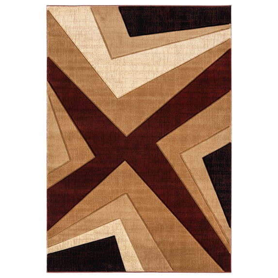 Designer Home Swan Area Rug 2050 10034 Zine Burgundy Lines Diagonal 2' 7" x 4' 2" Rectangle