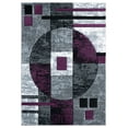 thumbnail image 1 of Designer Home Swan Area Rug 2050 10182 Epsilon Plum Blocks Lined 7' 10" x 10' 6" Rectangle, 1 of 2