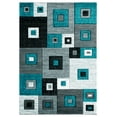 thumbnail image 1 of Designer Home Swan Area Rug 2050 10269 Cicero Turquoise Boxes Squares 5' 3" x 7' 6" Rectangle, 1 of 2