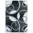 thumbnail image 1 of Designer Home Swan Area Rug 2050 10372 Riley Grey Curves Rings 7' 10 x 7' 10" Round, 1 of 2