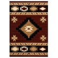 thumbnail image 1 of Designer Home Swan Area Rug 2050 10434 Caliente Burgundy Jagged Lines 2' 7" x  7' 4" Rectangle, 1 of 2