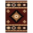 thumbnail image 1 of Designer Home Swan Area Rug 2050 10434 Caliente Burgundy Jagged Lines 5' 3" x 7' 6" Rectangle, 1 of 2