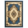 thumbnail image 1 of Designer Home Swan Area Rug 2050 10560 Fallon Blue Curls Petals 7' 10 x 7' 10" Round, 1 of 2