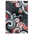 thumbnail image 1 of Designer Home Swan Area Rug 2050 11330 Rhiannon Red Stripes Curls 7' 10 x 7' 10" Round, 1 of 2
