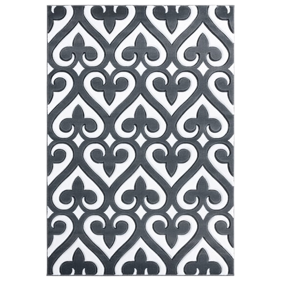 Designer Home Swan Area Rug 2050 11472 Heartland Grey Swirls Dotted 2' 7" x  4' 2" Rectangle