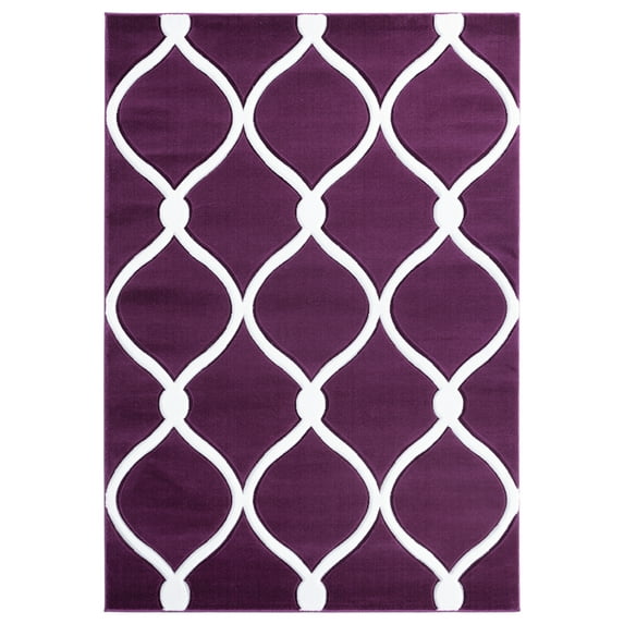 Designer Home Swan Area Rug 2050 11582 Rodanthe Plum Ogee Repeat 1' 10" x 2' 8" Rectangle