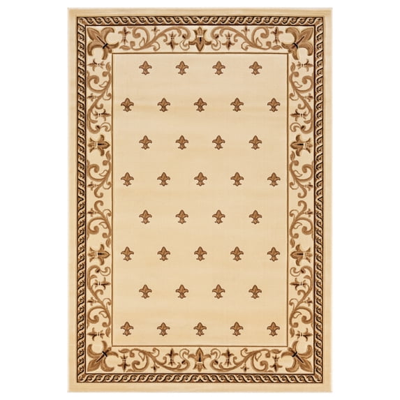 Designer Home Swan Area Rug 2050 11626 Wington Beige Dotted Repeated 2' 7" x 7' 4" Rectangle