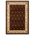 thumbnail image 1 of Designer Home Swan Area Rug 2050 11650 Wington Brown Bricks Flur De Lis 2' 7" x  7' 4" Rectangle, 1 of 2