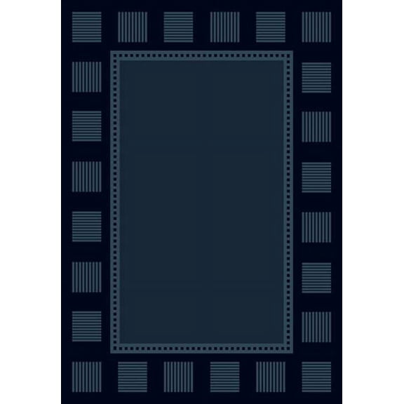 Designer Home Urban Area Rug 040-36764 Long Island Navy Boxes Stripes 1' 10" x 3' 3" Rectangle